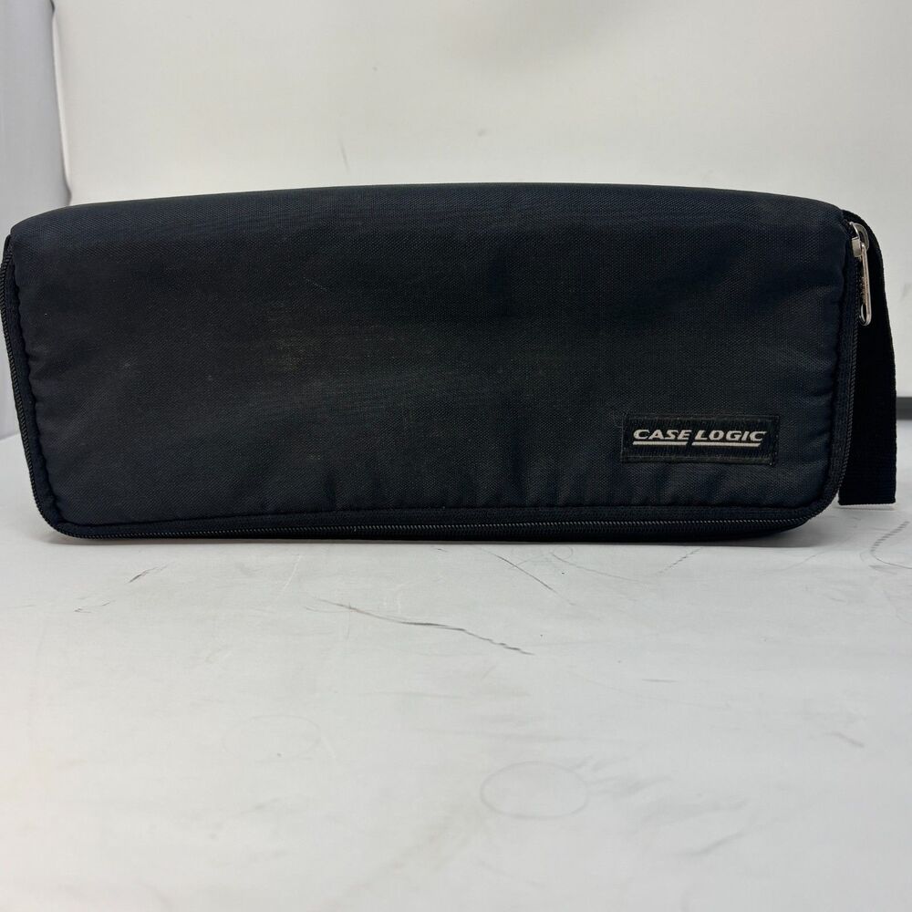 Case Logic Black Cassette Tape Storage Case Holder Holds 15 Cassettes